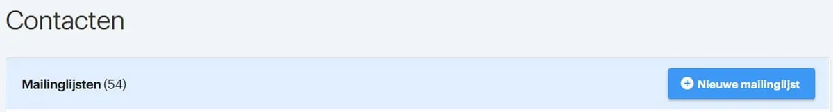 Contacten nieuwe mailinglijst