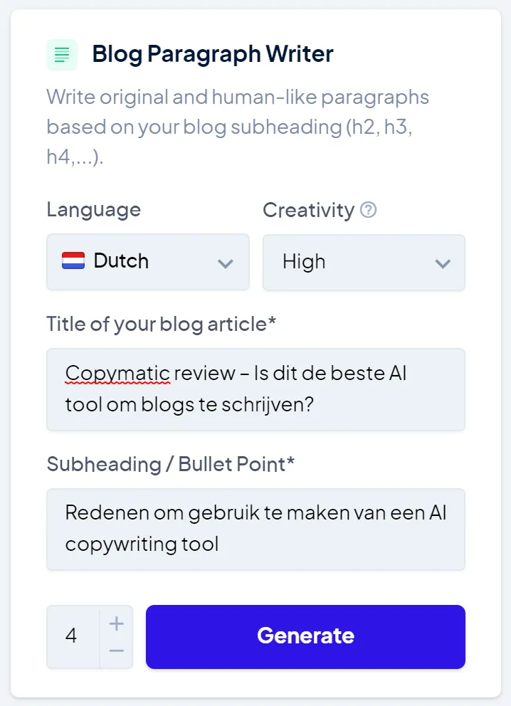 Copymatic gebruiken voor schrijven artikel Copymatic gebruiken voor schrijven artikel