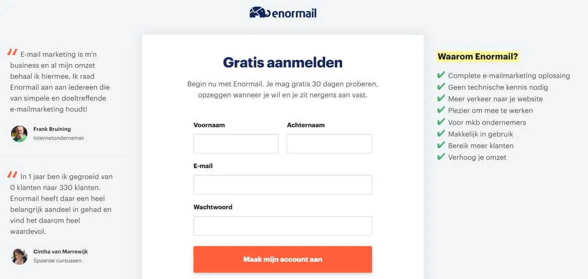 E-mail marketing aanmelden
