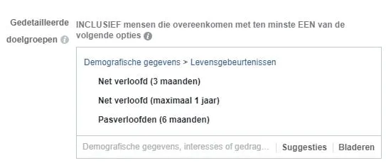 Facebook targeting trouwvideograaf