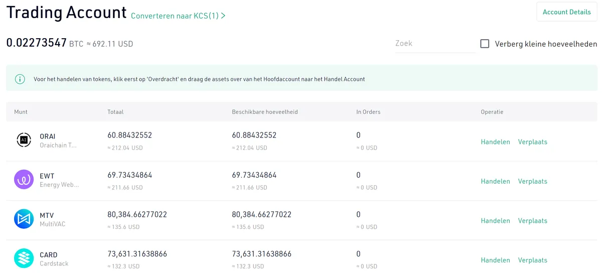 Mijn KuCoin-account in 2021: kleine munten, grote dromen Mijn tradingaccount op KuCoin in 2021, met kleine altcoins