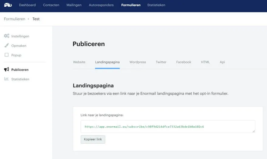 Leads genereren opt-in formulier