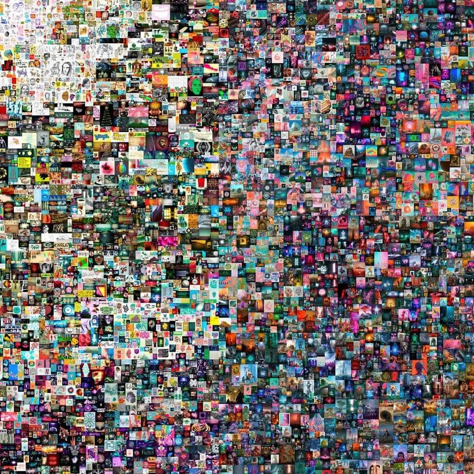 Everydays: The First 5000 Days van Beeple, in maart 2021 bij Christie's verkocht voor 69,3 miljoen dollar Everydays: The First 5000 Days van Beeple