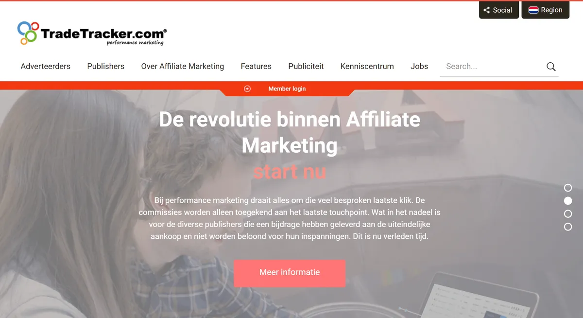 Tradetracker affiliate platform
