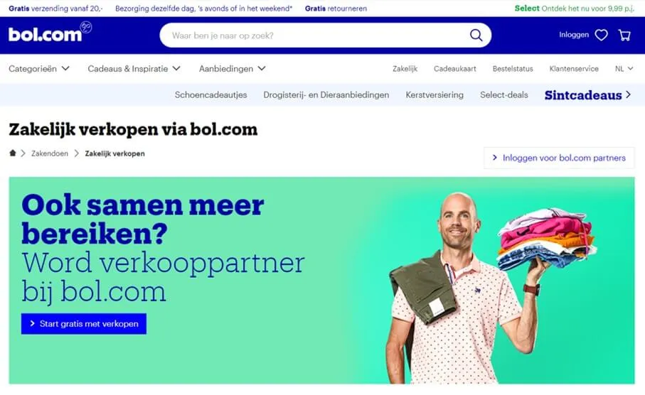 Verkopen op bol.com Homepage