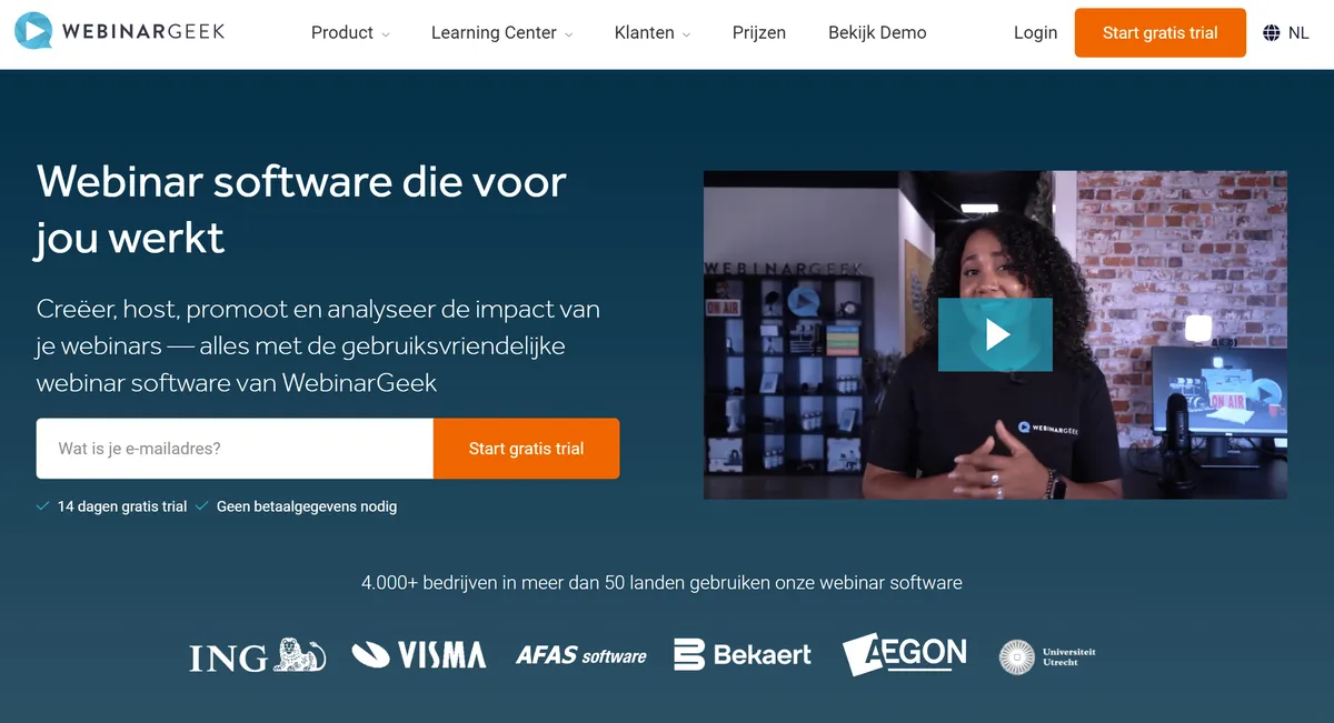 WebinarGeek Nederlandse webinar software
