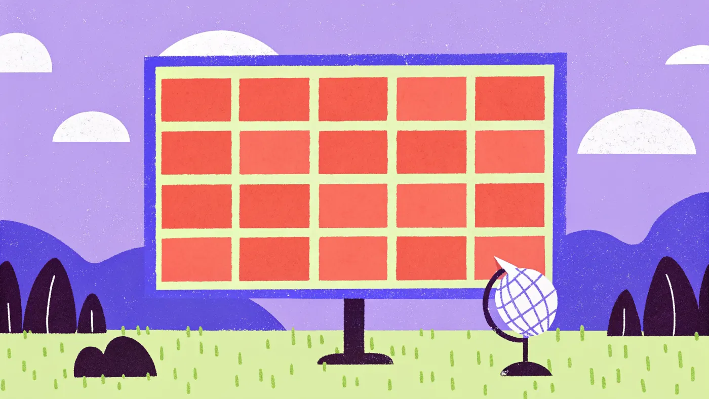 Een prikbord vol vacaturebriefjes met een kleine wereldbol en een papieren vliegtuigje ervoor