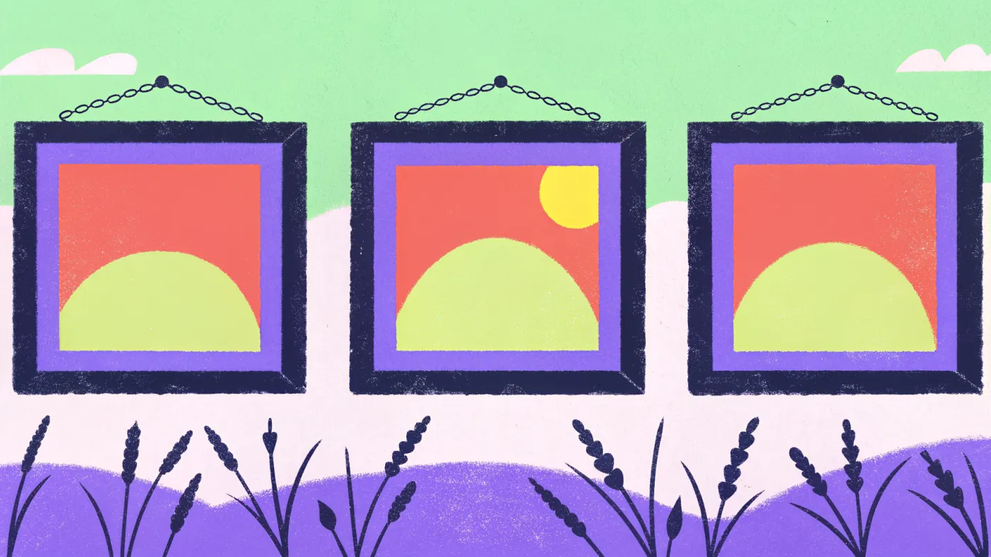 Een NFT is een eigendomsbewijs: het plaatje zelf mag overal hangen Een bijna lege galerie met drie kleine pixelkunstwerken aan de muur