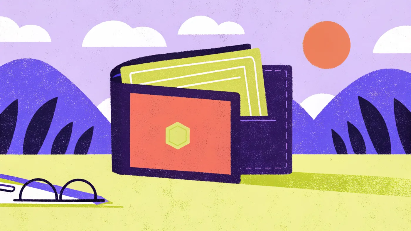 Je wallet is je portemonnee én je kluis: wie je herstelwoorden heeft, heeft alles Een open portemonnee met één gloeiende token erin