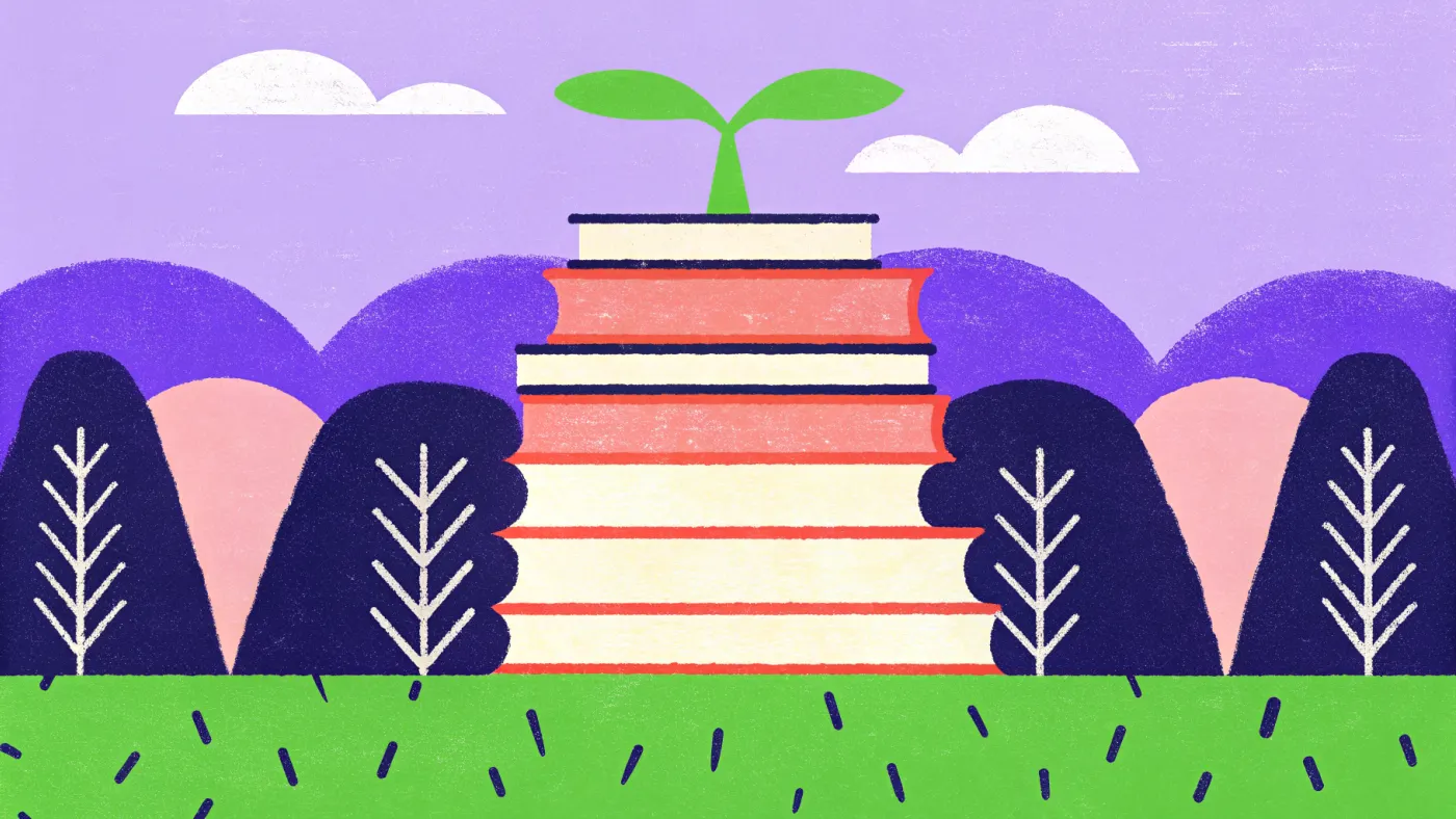Een eigen product: één keer maken, steeds opnieuw verkopen Een stapel e-readers waar bovenop een klein plantje ontkiemt