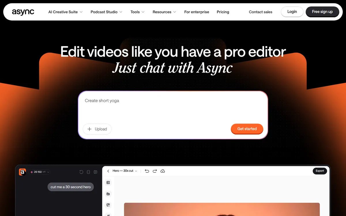 Homepage van Async (voorheen Podcastle)