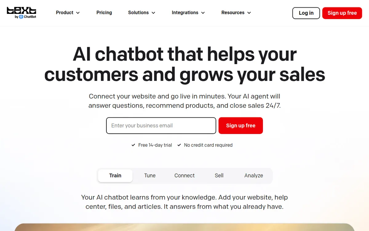 Homepage van ChatBot