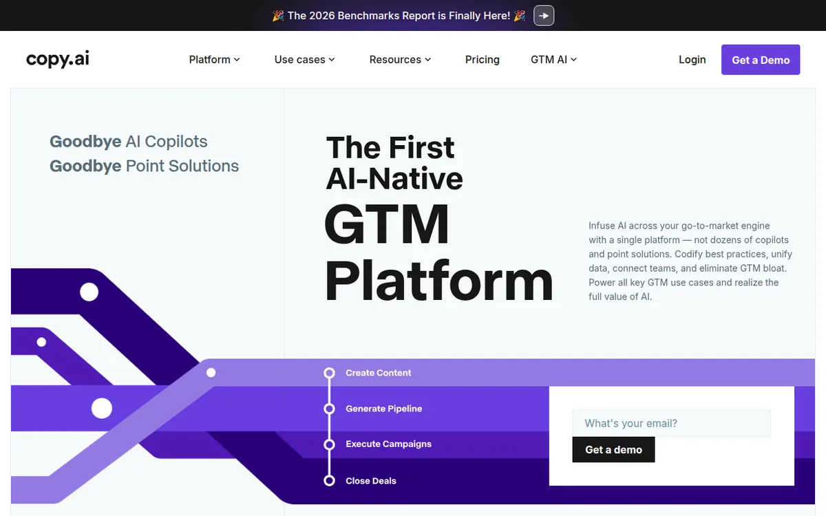 Homepage van Copy.ai