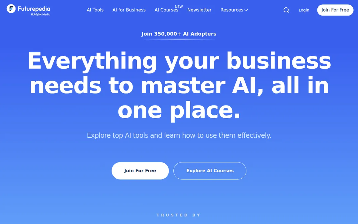 Homepage van Futurepedia