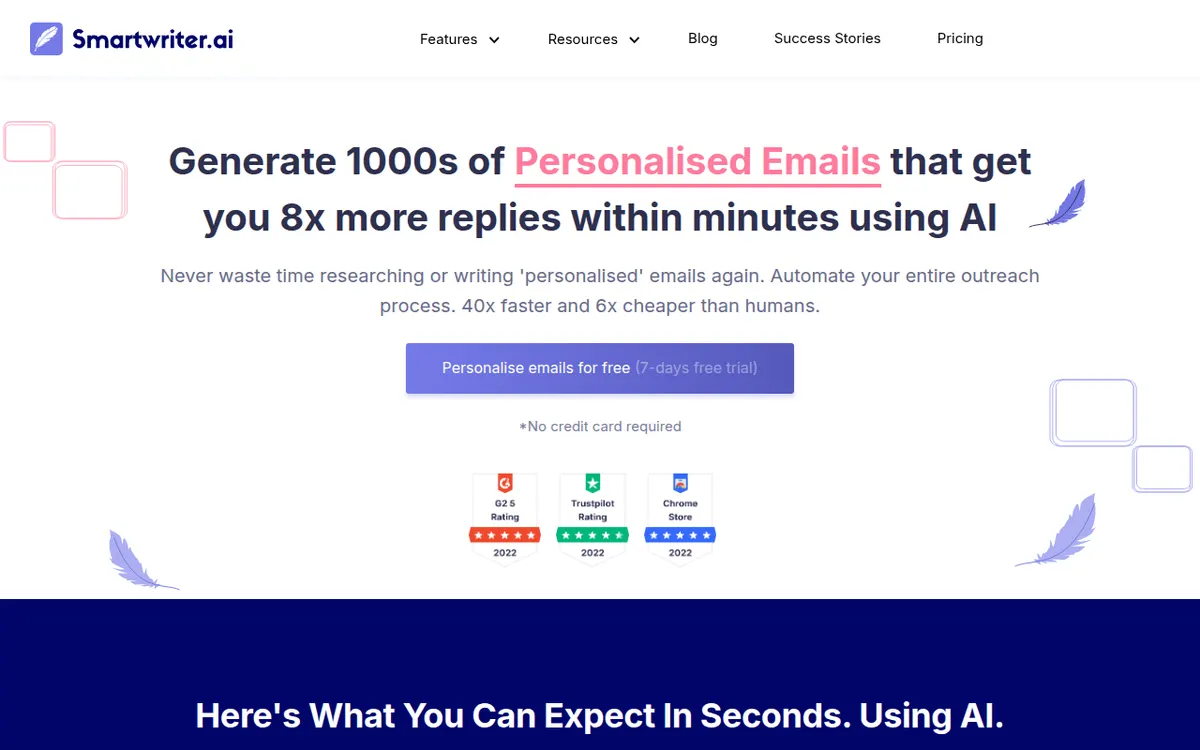 Homepage van SmartWriter